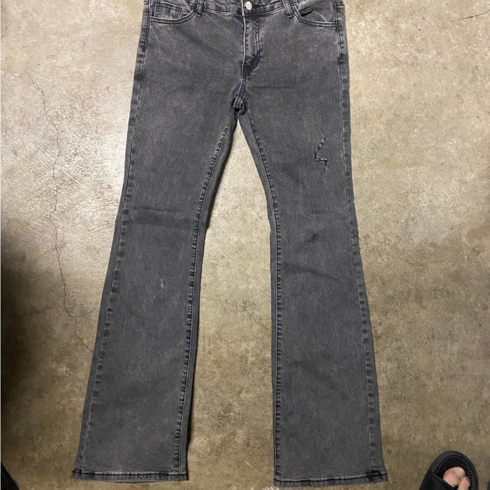 SHEIN Charcoal Flare & Wide Leg Jeans